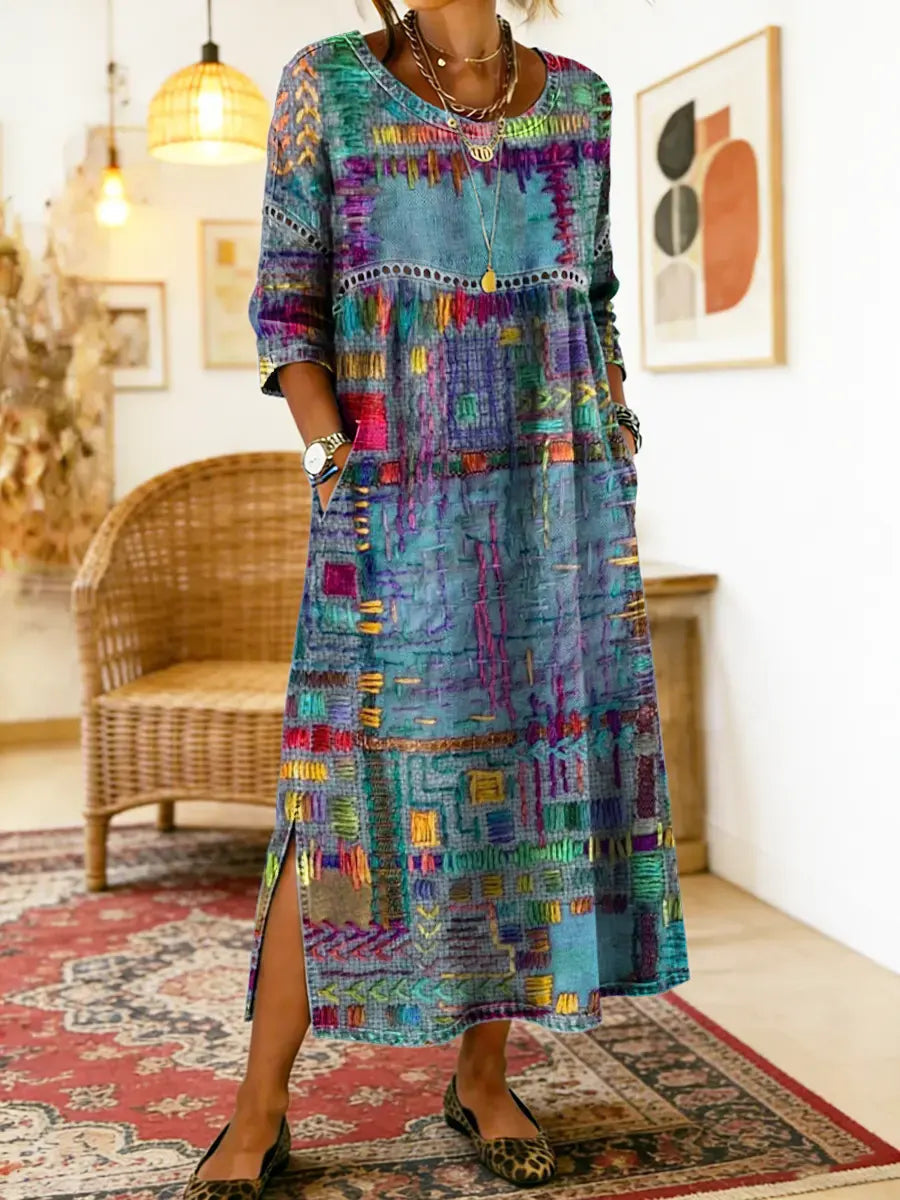 Rowena | Patchwork Denim Dress