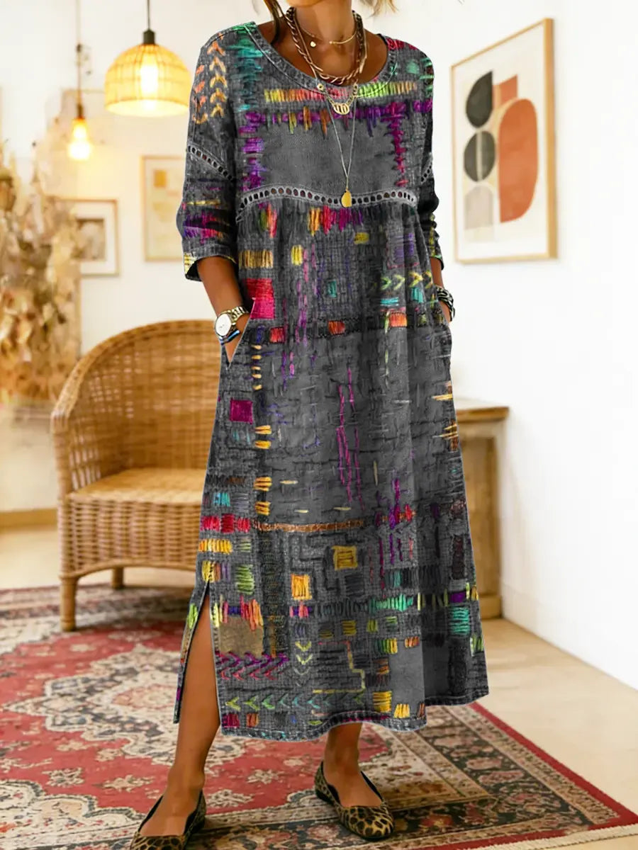 Rowena | Patchwork Denim Dress