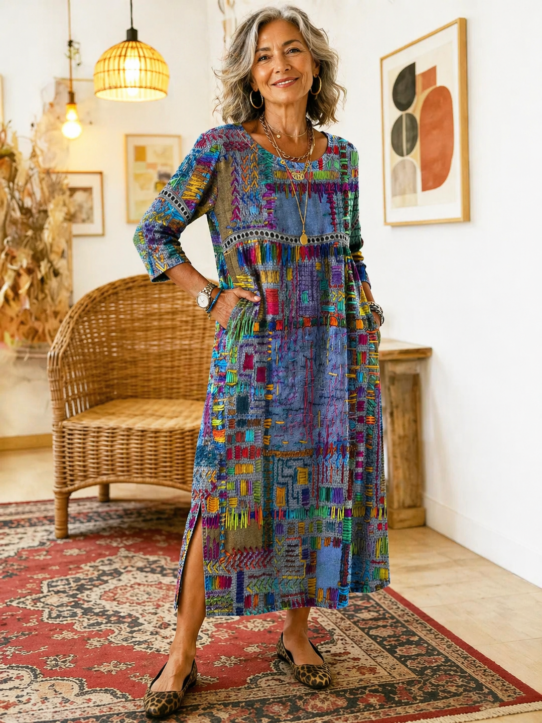 Rowena | Patchwork Denim Dress