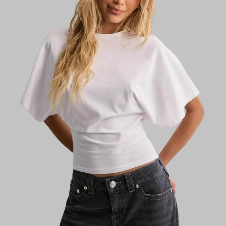 Tessa | Soft Half-Sleeve Round-Neck Top
