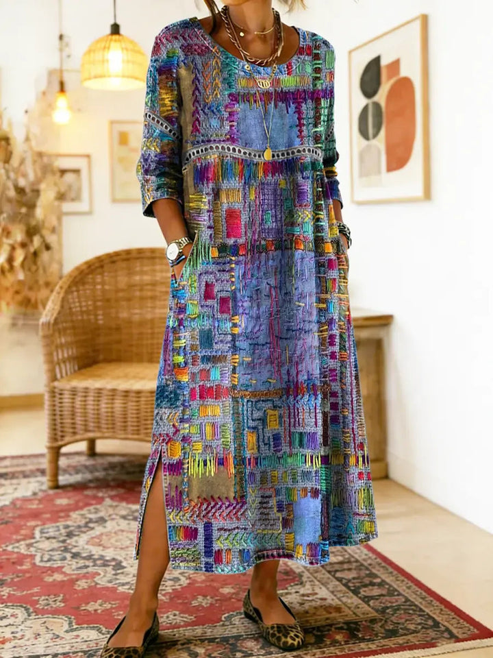 Rowena | Patchwork Denim Dress