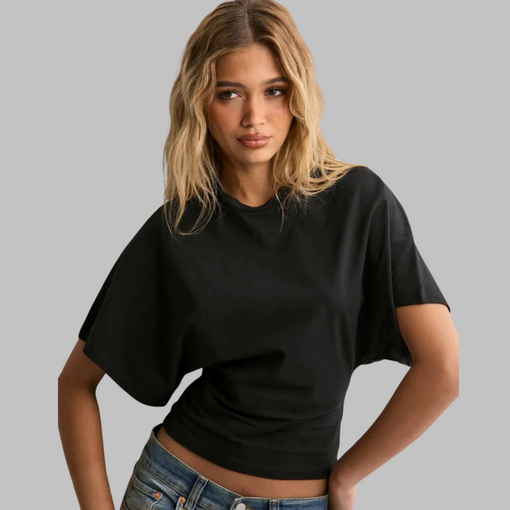 Tessa | Soft Half-Sleeve Round-Neck Top