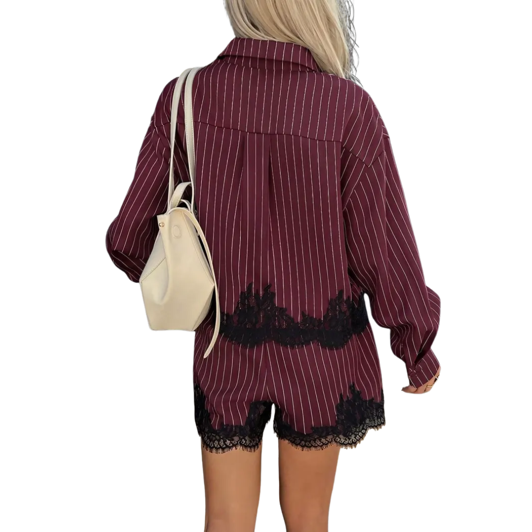 Nina | Striped Shirt & Shorts Set