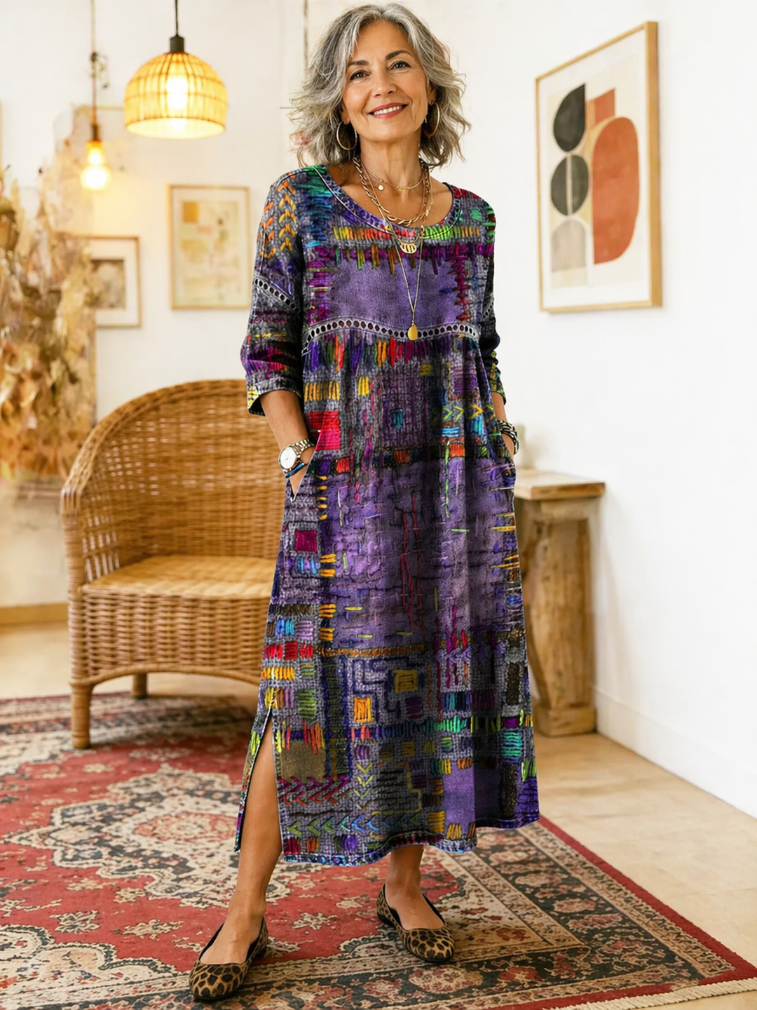Rowena | Patchwork Denim Dress