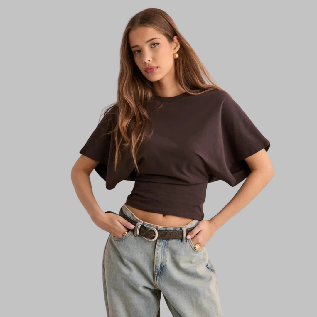 Tessa | Soft Half-Sleeve Round-Neck Top