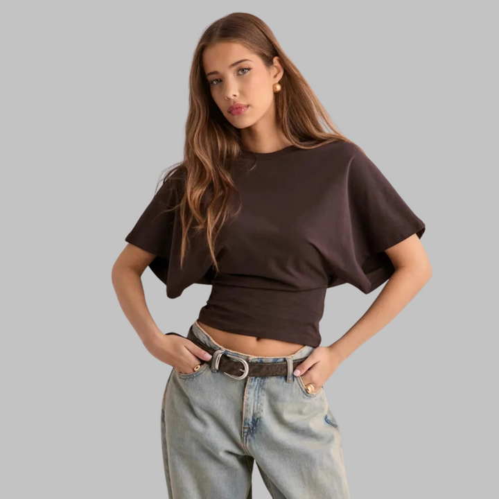 Tessa | Soft Half-Sleeve Round-Neck Top