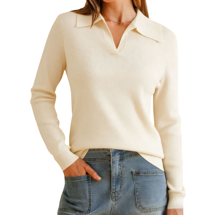 Vera | Classic Knit Polo Sweater