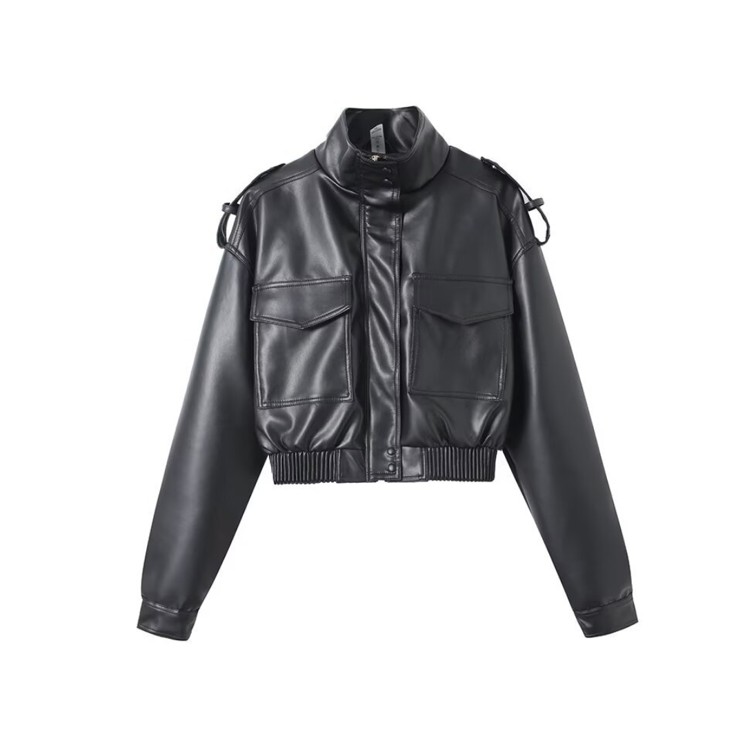 Greta | Faux Leather Biker Jacket