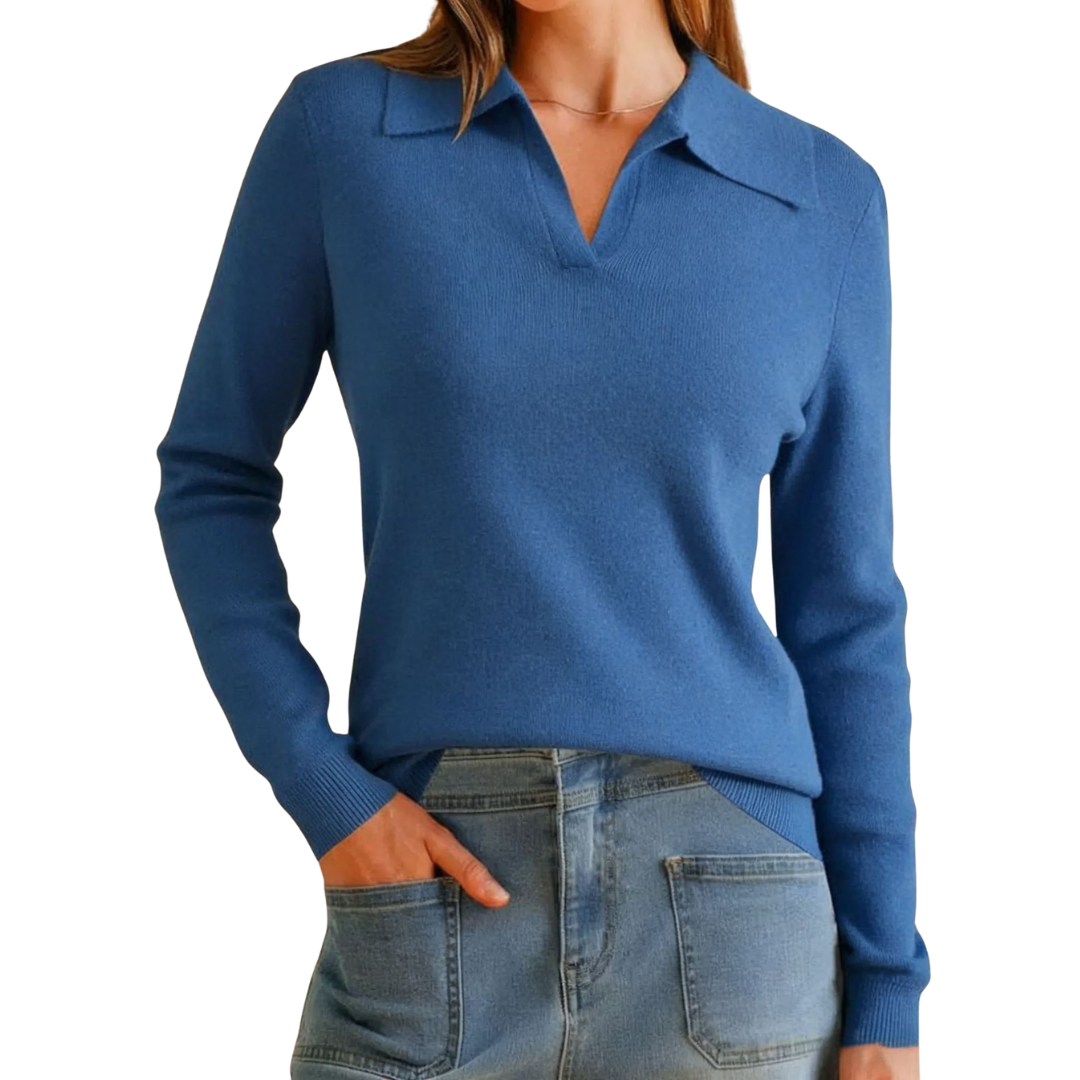 Vera | Classic Knit Polo Sweater