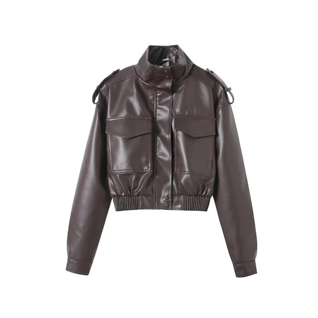 Greta | Faux Leather Biker Jacket