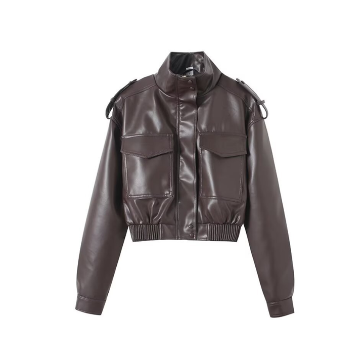 Greta | Faux Leather Biker Jacket