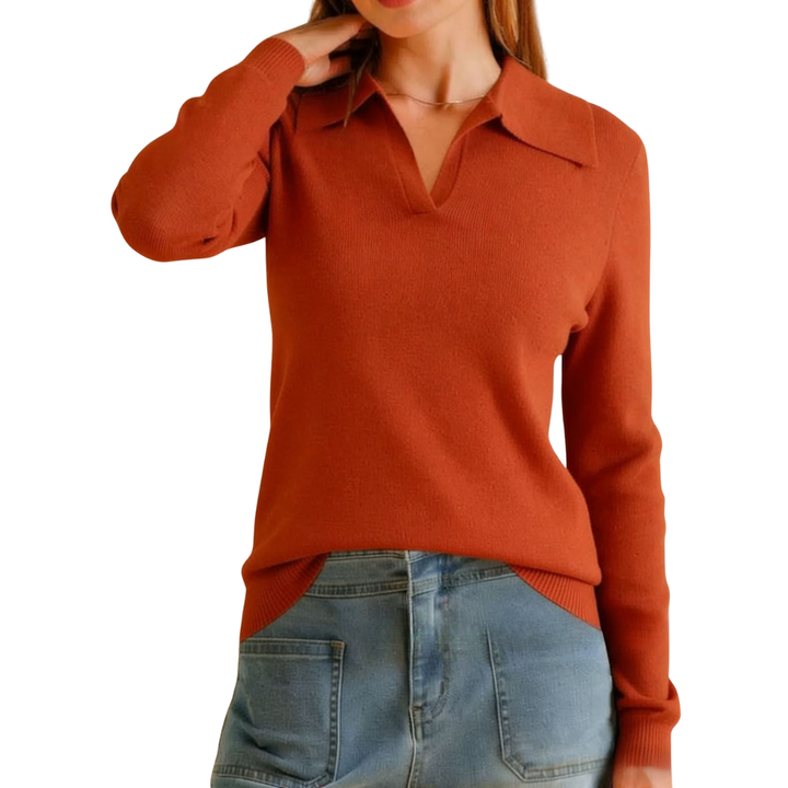 Vera | Classic Knit Polo Sweater