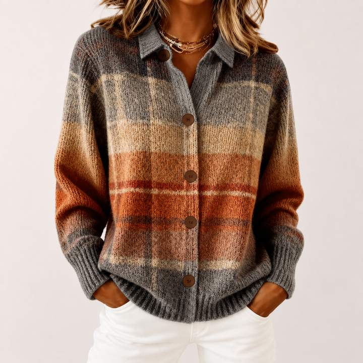 Marguerite | Ombre Check Cardigan