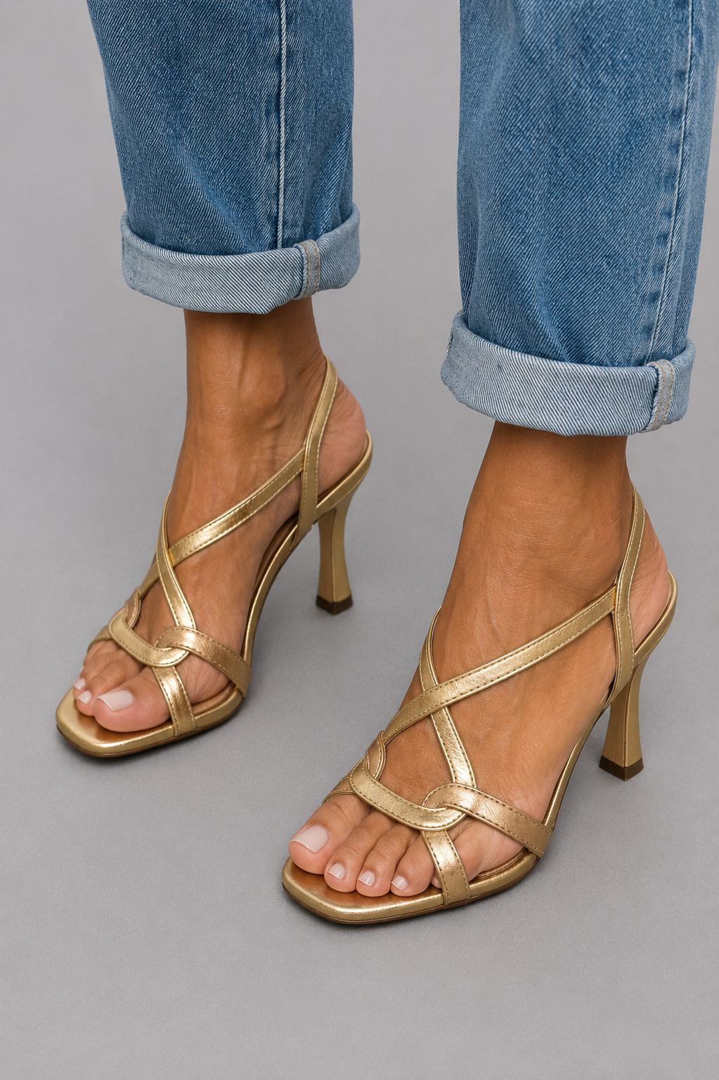 Cassie | Golden Heeled Summer Sandals
