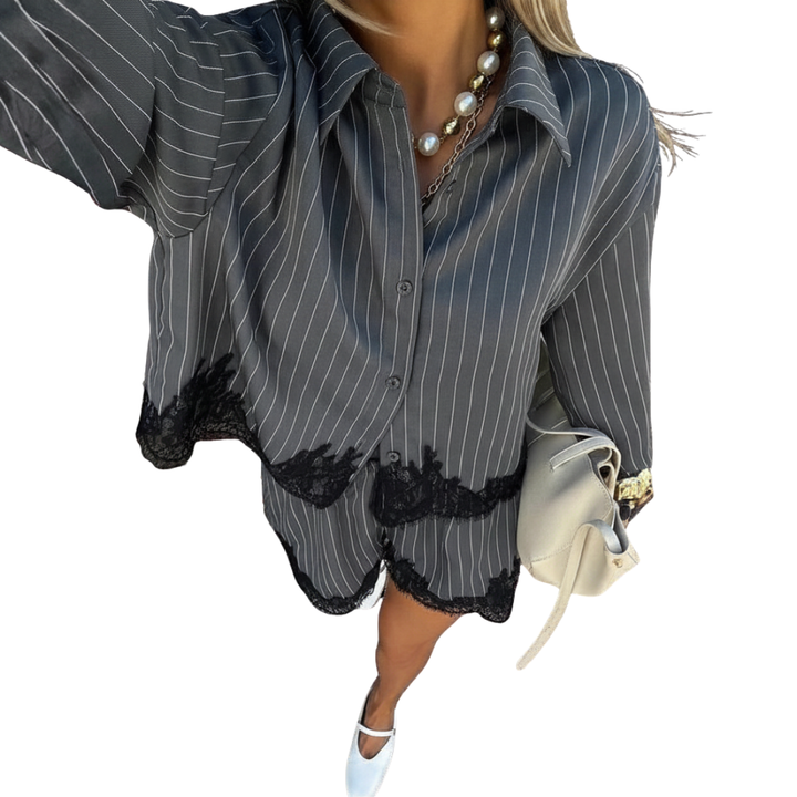 Nina | Striped Shirt & Shorts Set