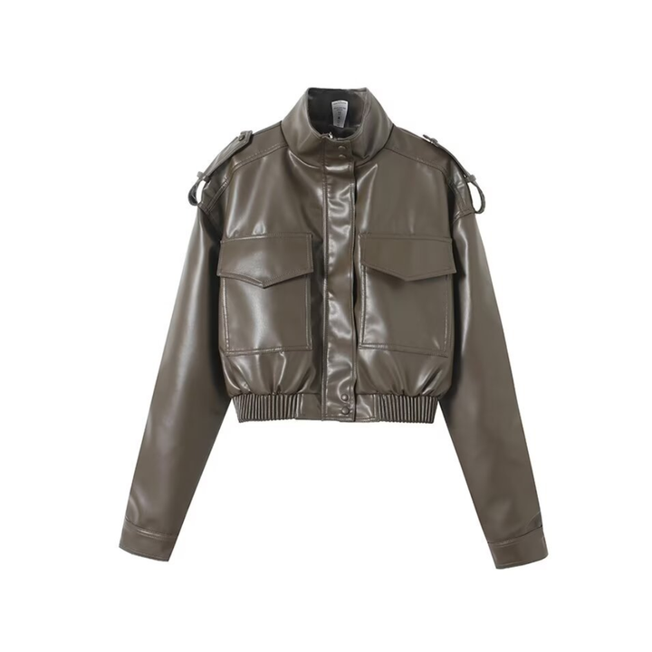 Greta | Faux Leather Biker Jacket