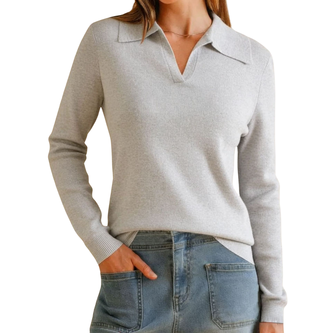 Vera | Classic Knit Polo Sweater