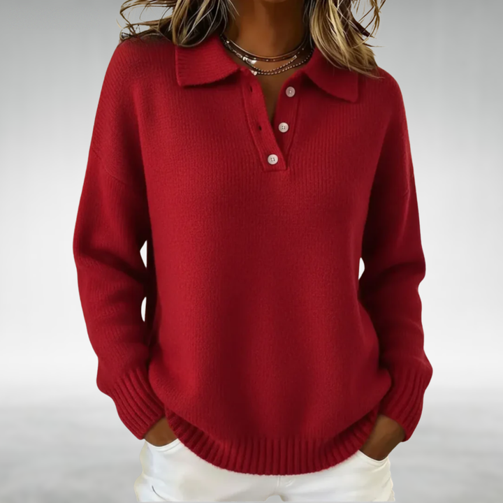 Jacqueline | Cosy Collared Knit Jumper
