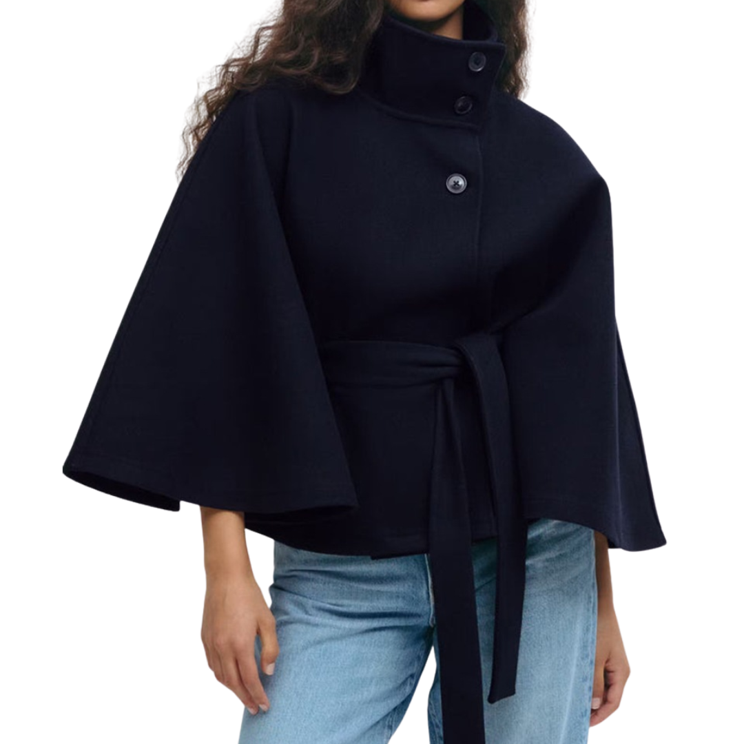 Edwina | Cape-Style Belted Coat