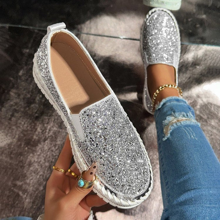 JAMILA | Chic Glitter Decorated Slip-On Loafers