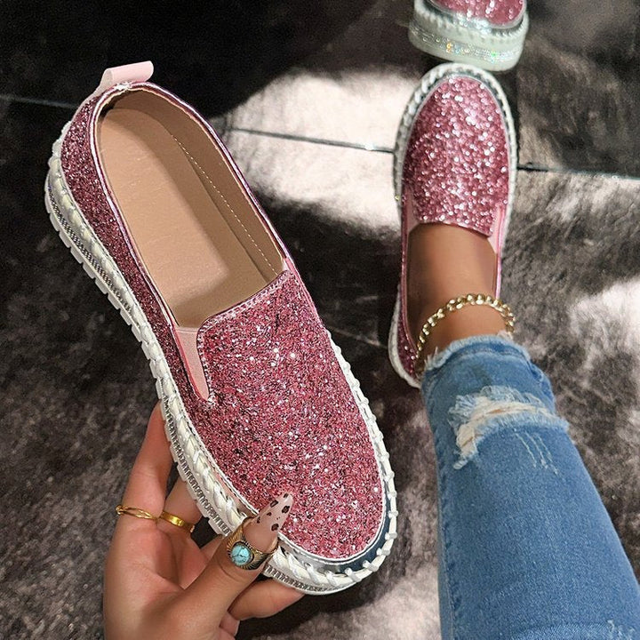 JAMILA | Chic Glitter Decorated Slip-On Loafers
