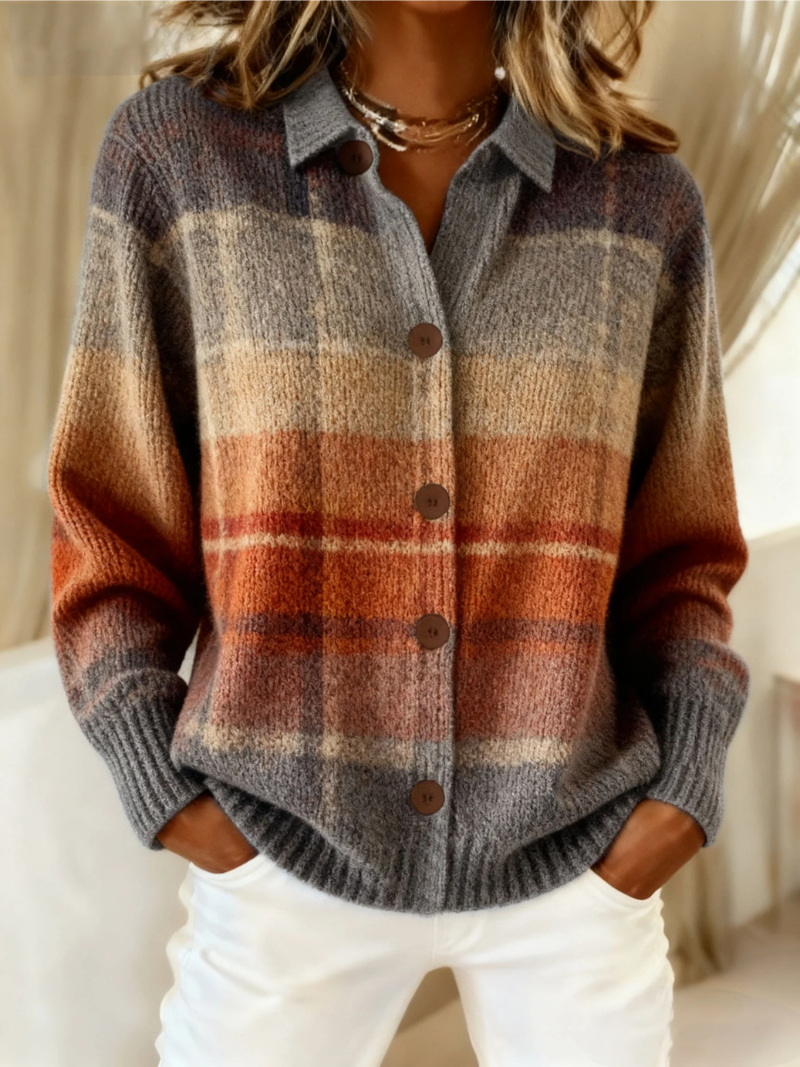 Marguerite | Ombre Check Cardigan