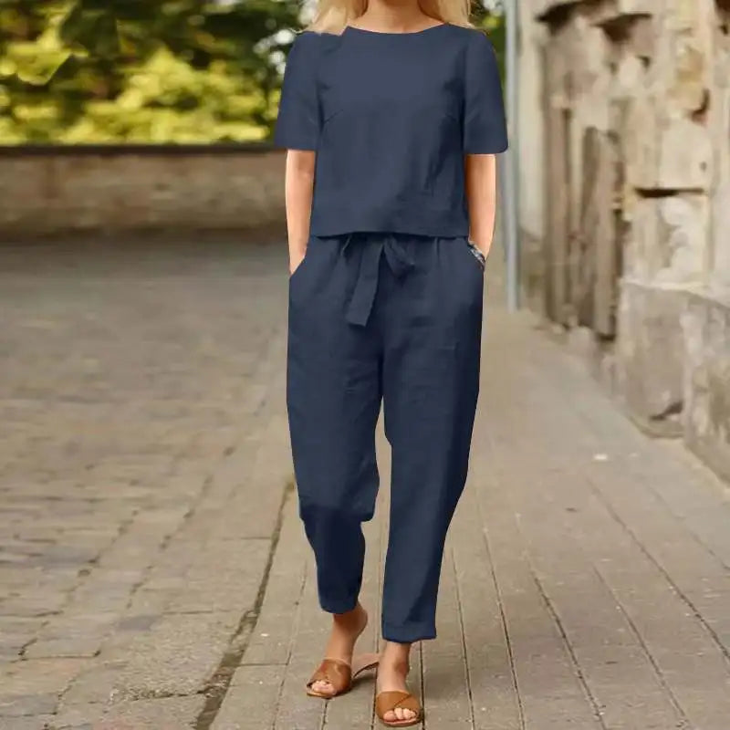 Alviera™ | Elegant Two-Piece Linen Set