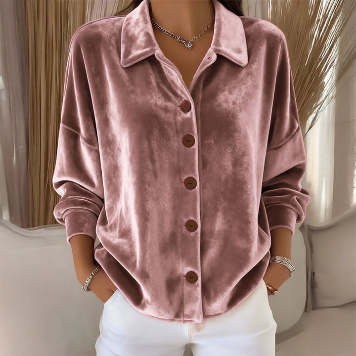 Imogen | Velvet Button-Front Shirt
