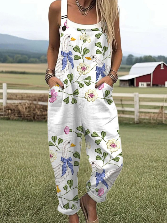 Lavinia | Country Goose Print Jumpsuit