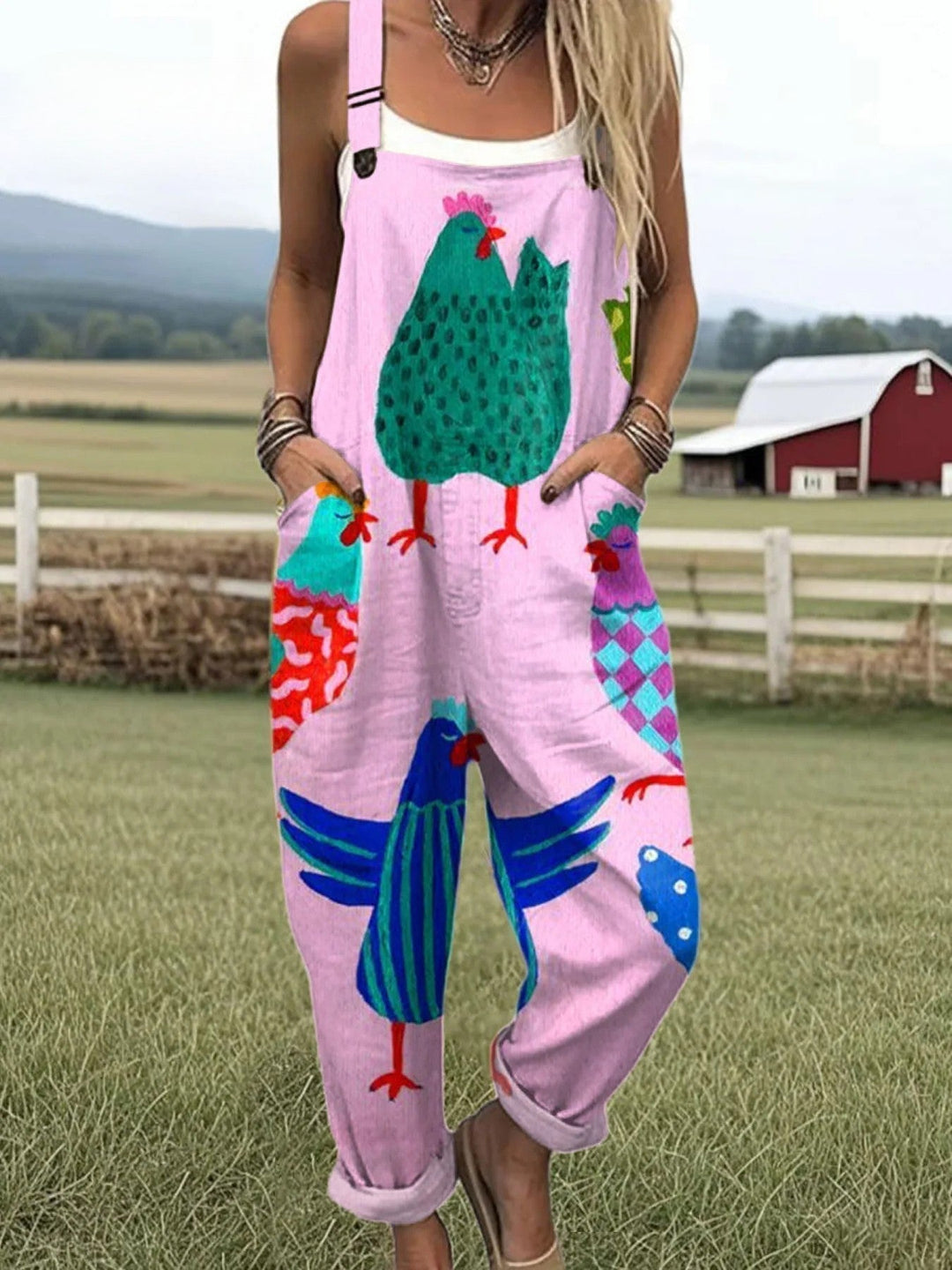 Guinevere | Sunny Chicken Print Jumpsuit
