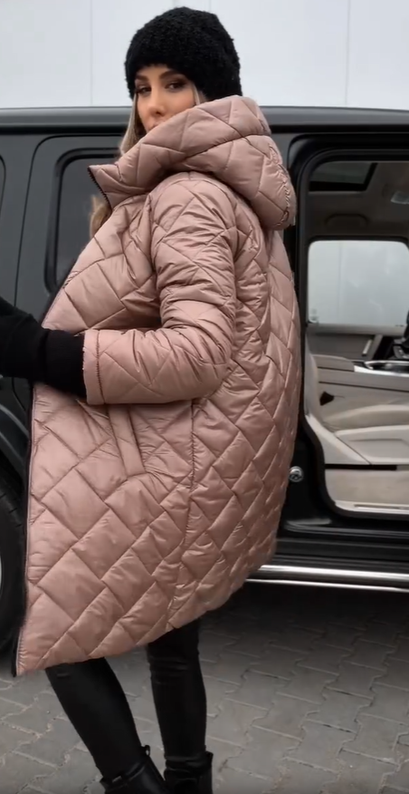 Christine | Elegant Quilted Down Jacket with Hood